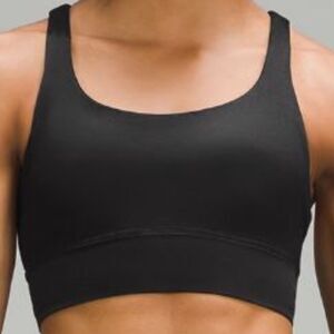 LULULEMON Energy Longline Bra Top Medium Support  BLACK FOIL size 10 NWT Gorg